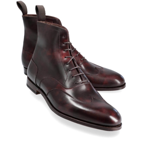 BALMORAL BOOTS WITH WINGTIP IN BURGUNDY MUSEUM