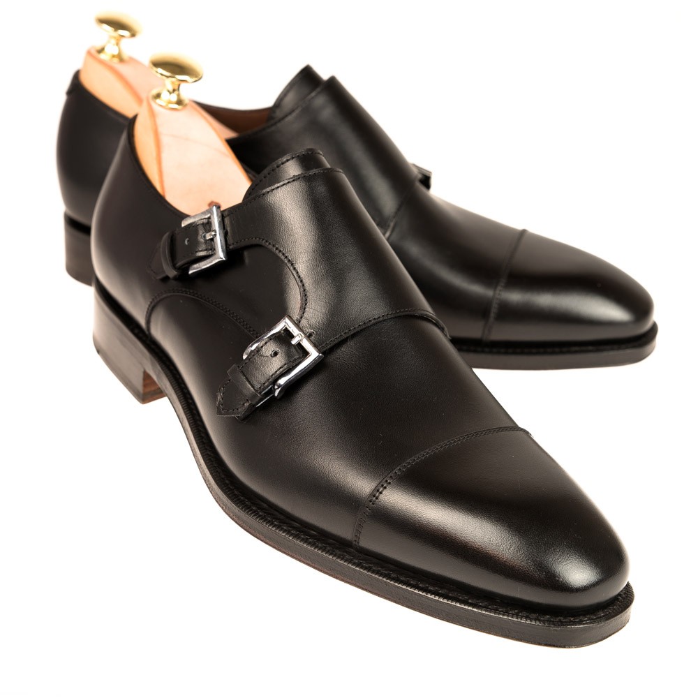 black monk strap shoes