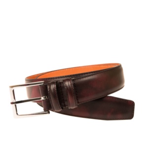 Burgundy Cordovan Leather Belt | CARMINA Shoemaker