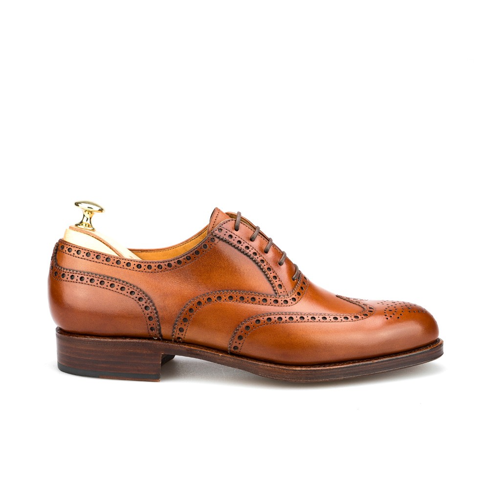 cognac wingtip shoes