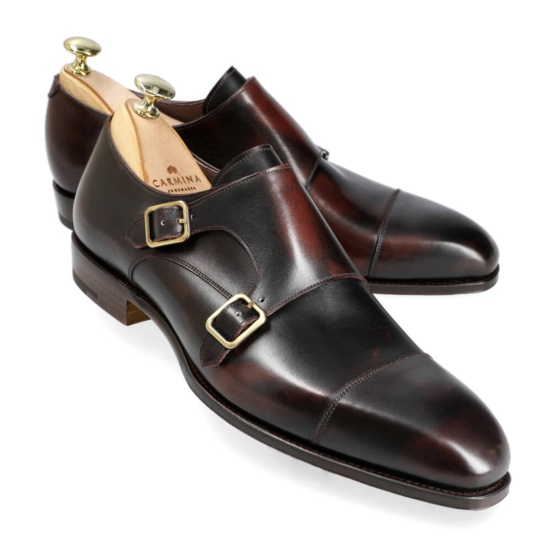 MEN'S DOUBLE MONK STRAP DEMASCABLE BORDEAUX SHOES | CARMINA