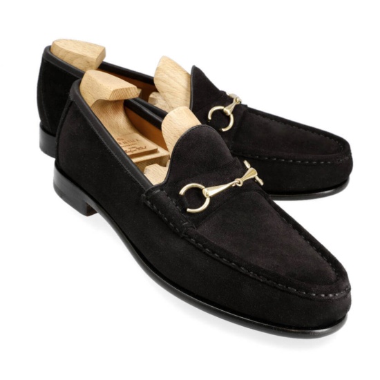 Horsebit loafers in black suede