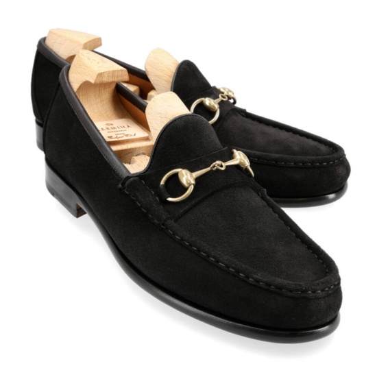 Horsebit loafers in black suede