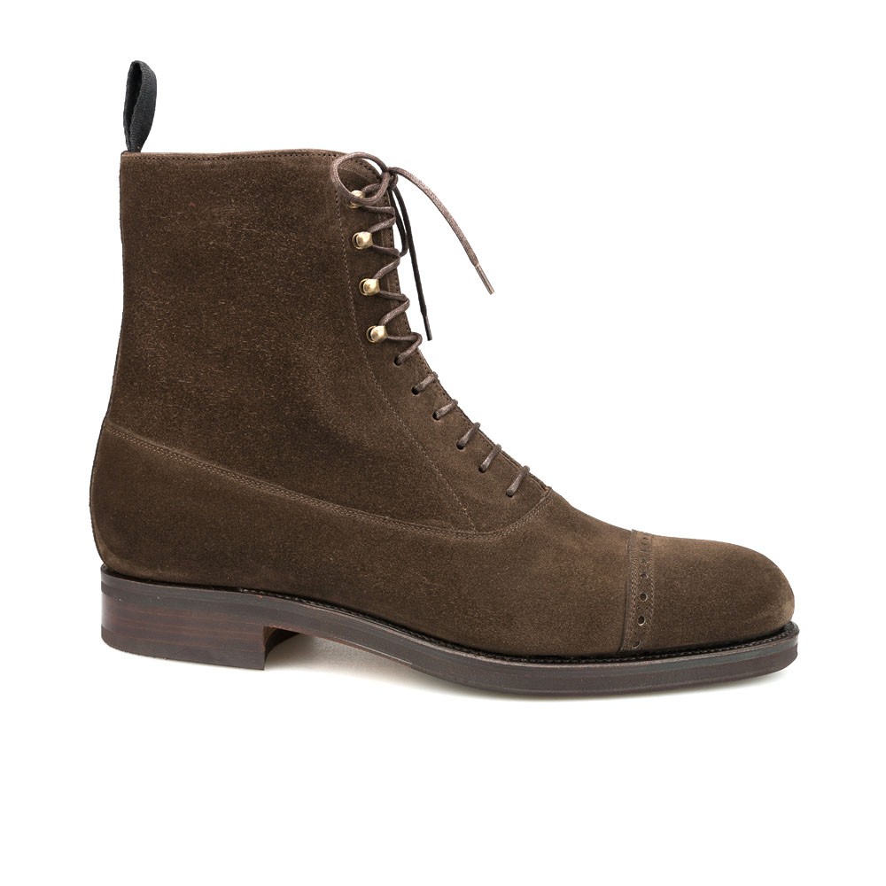 BROWN SUEDE BALMORAL BOOTS CARMINA 80092