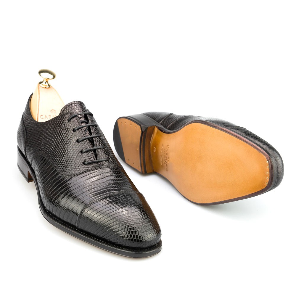 Black Lizard Oxford Shoes | CARMINA