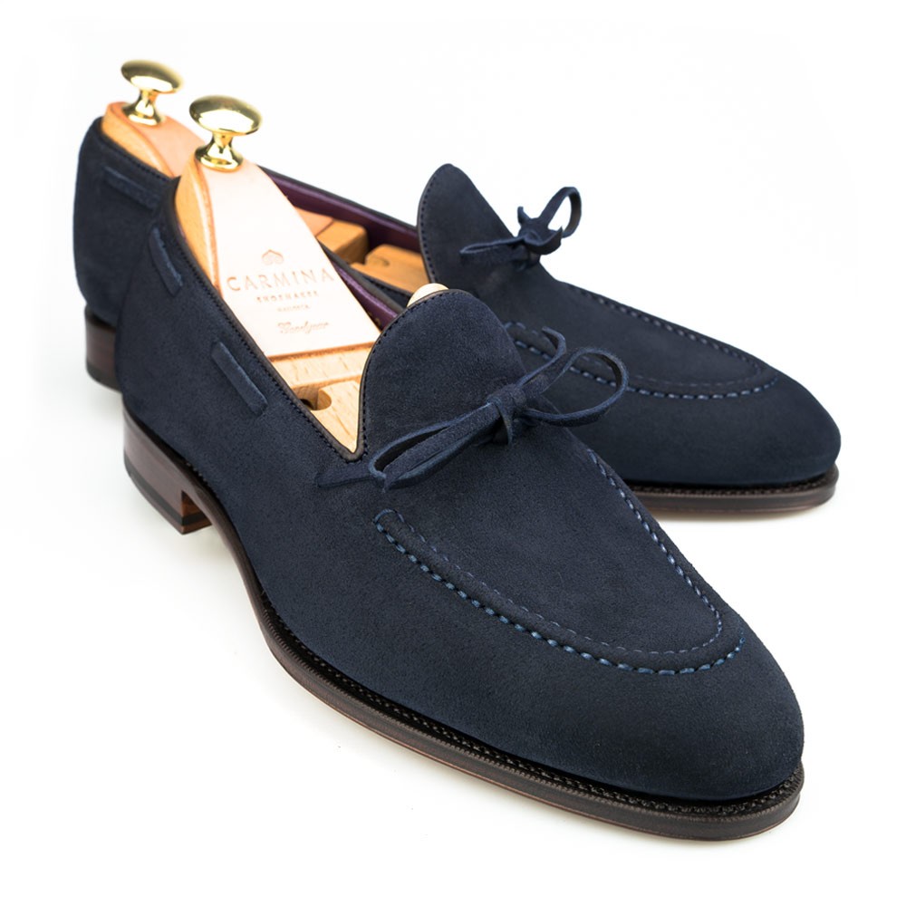 Carmina - Suede String Loafers - $550