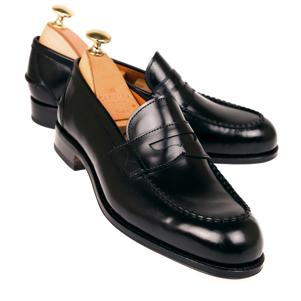 black penny loafers womens