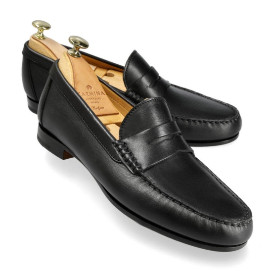 PENNY LOAFERS BLACK NUOVO CALF | CARMINA Shoemaker