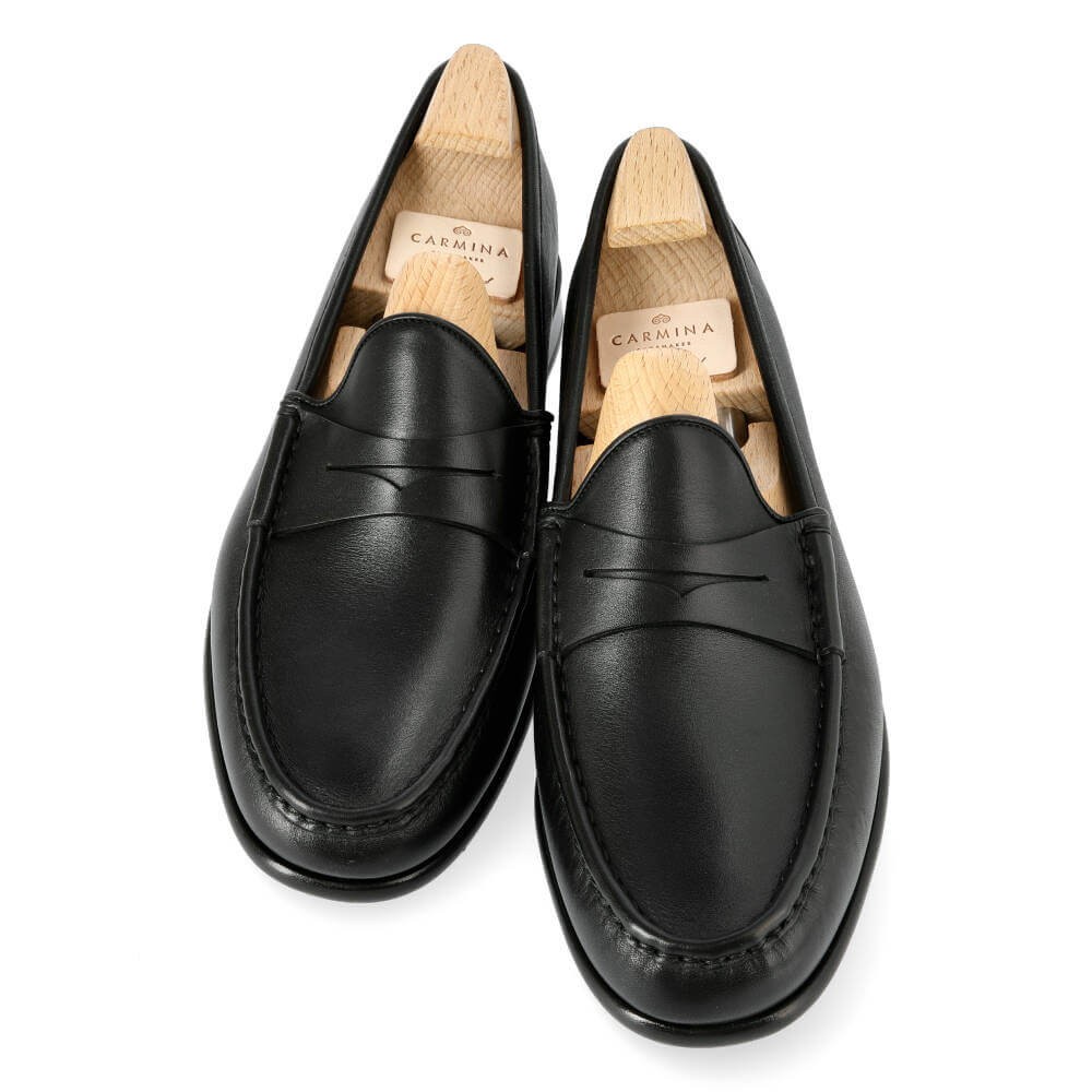 Black penny loafers black | CARMINA Shoemaker