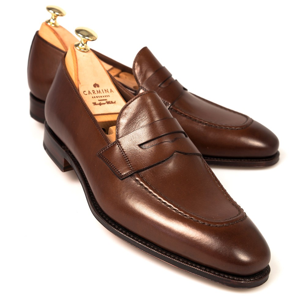 Brown Penny Dress Loafers | CARMINA 