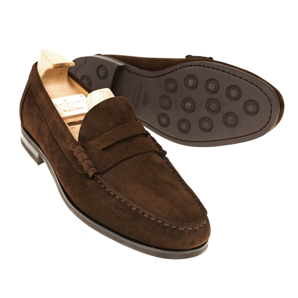 Penny loafers in tan grain| CARMINA Shoemaker