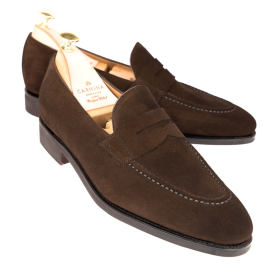 PENNY LOAFERS BROWN SUEDE | CARMINA Shoemaker