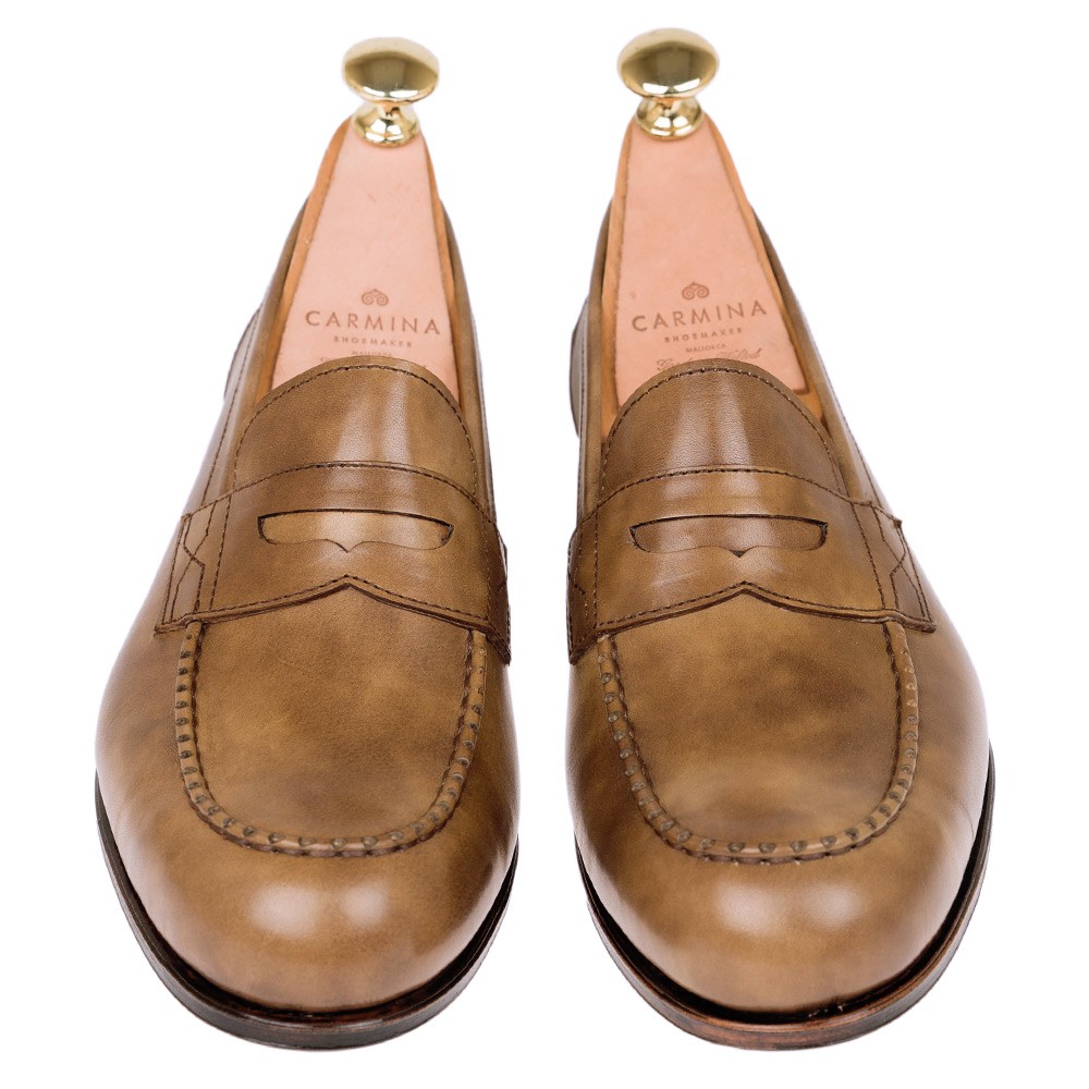 tan penny loafers womens