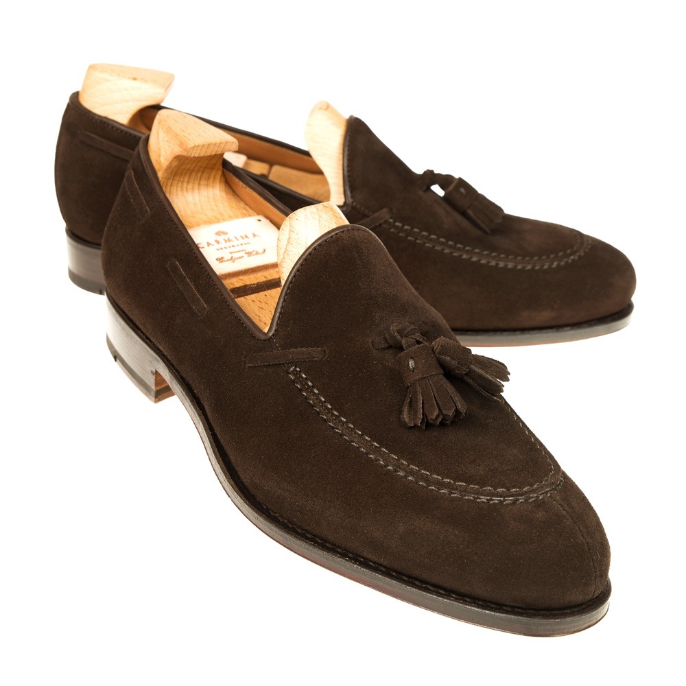 Tassel loafers in Brown suede | CARMINA 