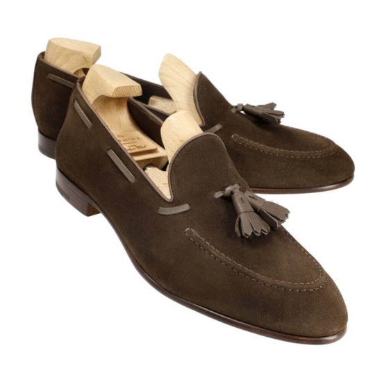 TASSEL LOAFERS BROWN SUEDE | CARMINA Shoemaker