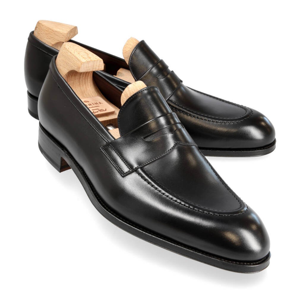 PENNY LOAFERS IN BLACK BOX CALF
