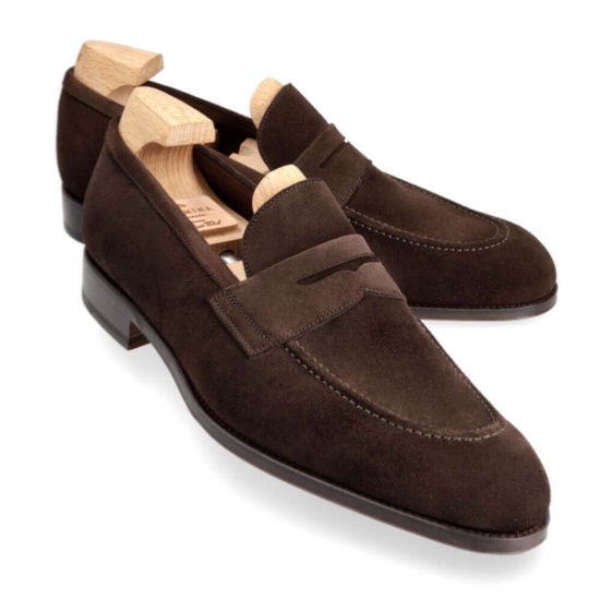 PENNY LOAFERS BROWN SUEDE | CARMINA