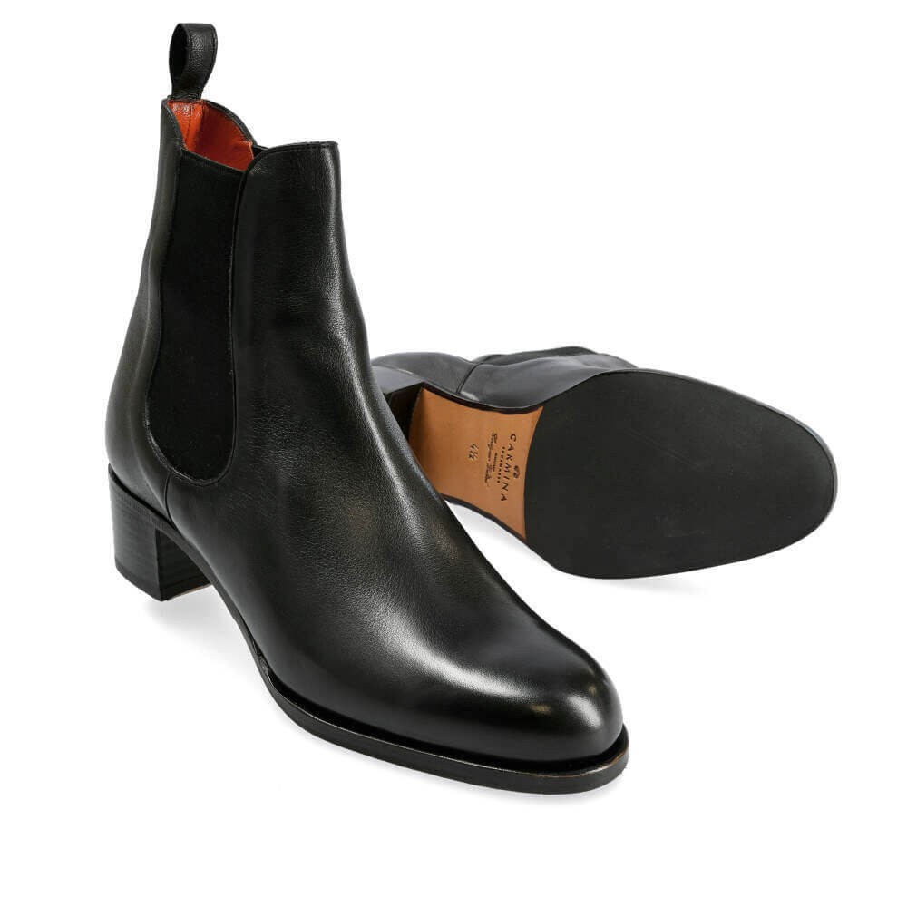 black chelsea leather boots womens