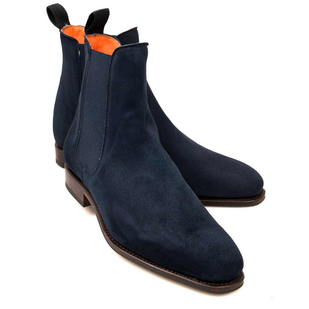 blue suede chelsea boots womens