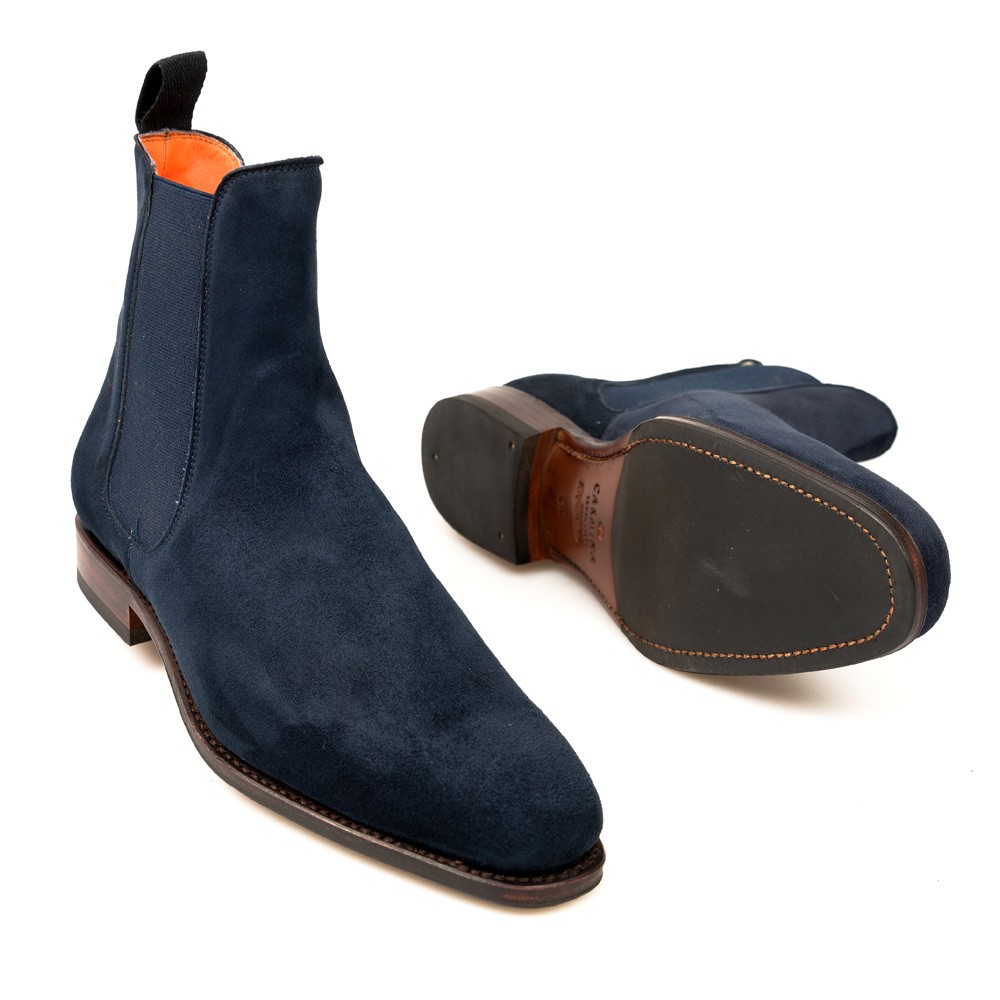 navy suede chelsea boots womens