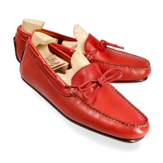 LACE UP LOAFERS WOMEN RUSTICALF RED | CARMINA