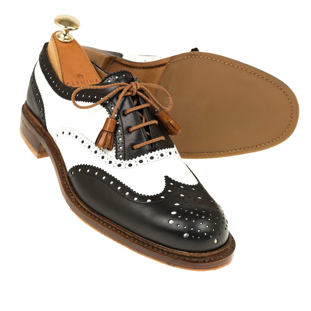 womens black and white oxfords